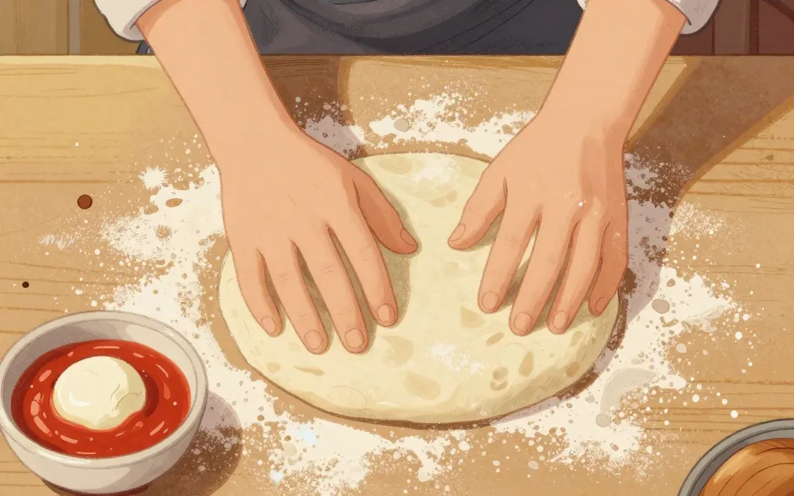 Ausformen und Backen – Glutenfreier Pizzateig
