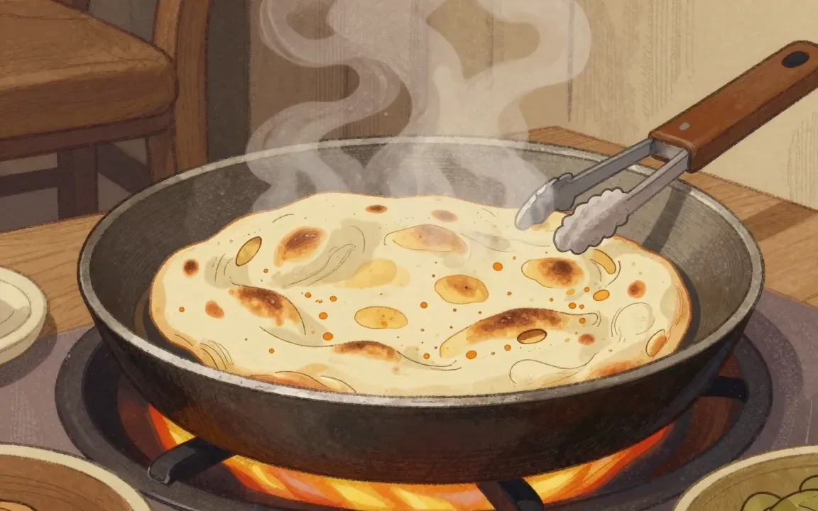 In der Pfanne backen – Naan mit Knoblauch-Kräuterbutter